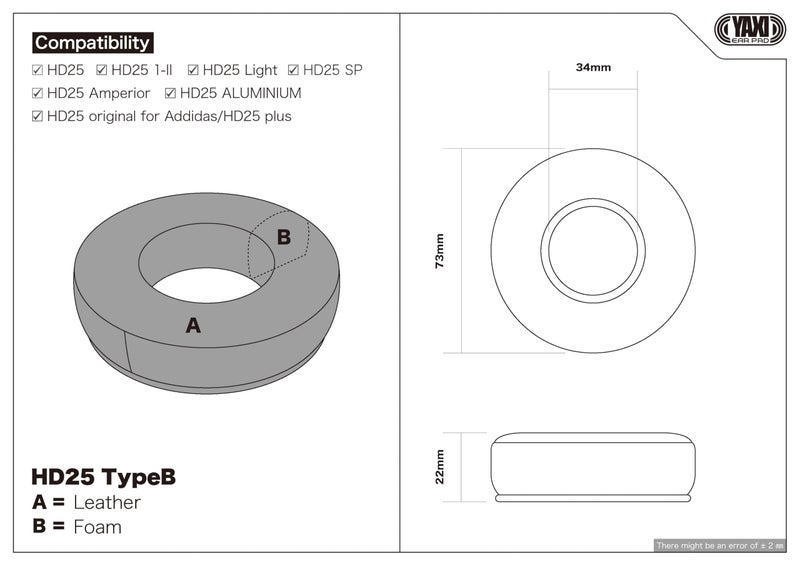 YAXI HD25 TypeB Earpads(Red) - Image 5